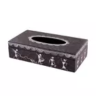 Papperslåda - Handmålad Warli-målning - Matbord och bartillbehör - Svart pappershållare