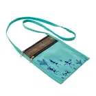 Hand-Painted Warli Art Green Cotton Blend Small Purse with Two Compartments