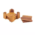 Posavasos de bambú - Pintura Warli pintada a mano