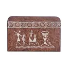 Présentoir à mouchoirs rectangulaire peint à la main selon la technique Warli