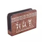 Présentoir à mouchoirs rectangulaire peint à la main selon la technique Warli