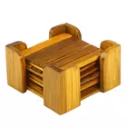 Posavasos de bambú - Pintura Warli pintada a mano