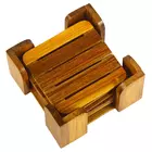 Posavasos de bambú - Pintura Warli pintada a mano