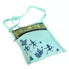 Hand-Painted Warli Art Green Cotton Blend Small Purse with Two Compartments