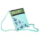 Hand-Painted Warli Art Green Cotton Blend Small Purse with Two Compartments