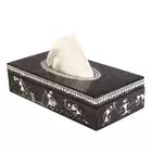 Papperslåda - Handmålad Warli-målning - Matbord och bartillbehör - Svart pappershållare