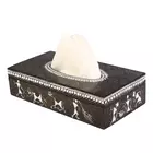 Papperslåda - Handmålad Warli-målning - Matbord och bartillbehör - Svart pappershållare