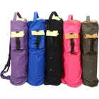 KD Yoga Mat Bag Cotton Canvas Cover Extra Large Bag Multi Functional Pockets for Bottle Belt Bricks Towel Wallet Block & More Sling Bag Mat Holder - Pink