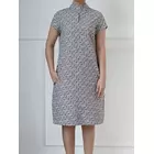 Power Sutra Floral Print Cotton High Neck Shift Dress - Brown