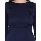 Power Sutra Poly Satin Skater Aftonklänning - Marinblå