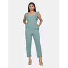 Power Sutra Ruffle Sleeve Stretch Jumpsuit for Women - Sage Green