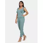 Power Sutra Ruffle Sleeve Stretch Jumpsuit for Women - Sage Green