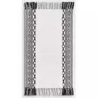 Striped Fringe Bath Rug Black/White