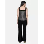 Power Sutra Velvet Contrast Pant Suit - Black