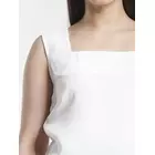 Camisola Power Sutra de cuello cuadrado y musgo de poliéster - Blanca