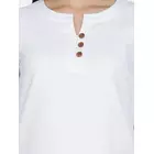 Top Power Sutra con detalle de botones de madera de algodón - Blanco