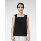 Camisola Power Sutra Poly Moss de cuello cuadrado - Negra