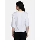 Power Sutra Cotton Split Neck Top - White