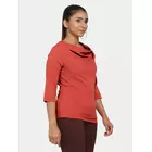 Power Sutra Cowl Neck Stretch Top for Women - Rust