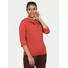 Power Sutra Cowl Neck Stretch Top for Women - Rust