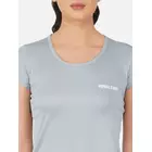 Drisoft T-shirt med rund hals i askblå dam