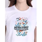 Long back crop top bird design white