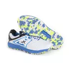 KD Vector Cricket Shoes CKT 100 White Blue Rubber Spike Cricket, Hockey Sports Studs Indoor Out Door Trek Shoes - UK 6