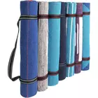 Tapis de yoga en coton KD tissé à la main, écologique et biologique, de qualité supérieure, avec sangle de transport - 61 x 183 cm - Rouge et bleu