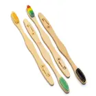 Lot de 4 brosses à dents en bambou de différentes couleurs
