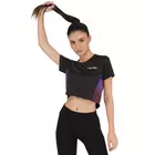 Long back crop top black and steel