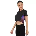 Long back crop top black and steel