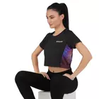 Long back crop top black and steel