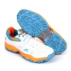 KD Vector Cricket Shoes CKT 200 White Orange Rubber Spike Cricket, Hockey Sports Studs Indoor Out Door Trek Shoes - UK 4