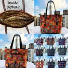 Fyaril Cotton Tote Bag - Multicolored Double Compartment Shoulder Bag