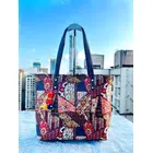 Fyaril Cotton Tote Bag - Multicolored Double Compartment Shoulder Bag