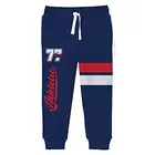Pantalones deportivos Minicult de algodón con estampados gráficos y bolsillos (paquete de 1) (azul marino)