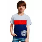 Minikult tröja för pojkar i bomull Klipp och sy mönster med tryck på bröstet (förpackning om 2) (marinblå)