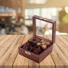 SHRIJICRAFTS Handcrafted Wooden Puzzle - Brown, 12.7 X 12.7 X 6.35 cm