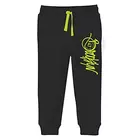 Minicult-Trainingshose aus Baumwolle mit Grafikdrucken und Taschen (Grau und Schwarz) (2er-Pack)