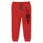 Minicult Cotton Track Pants with Graphic Prints and Pockets (Red and Black) (Pack of 2)