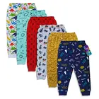 Minicult Baby Boy's and Baby Girl's Cotton Regular Fit Pyjama Pants with Rib - Pack of 6 ( Multicolour)