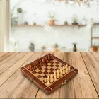 SHRIJICRAFTS Handcrafted Wooden Board Game - Brown, 25.4x25.4cm