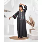 Camisón estilo caftán bordado a mano con apliques Aligarhi de Saffron Saga, color negro, talla S
