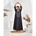Camisón estilo caftán bordado a mano con apliques Aligarhi de Saffron Saga, color negro, talla S