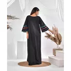 Camisón estilo caftán bordado a mano con apliques Aligarhi de Saffron Saga, color negro, talla S