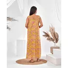 Camisón de algodón puro sin mangas con estampado floral de The Saffron Saga, color amarillo, talla S