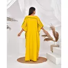 The Saffron Saga Handbrodered Designer Luxury Kaftan Yellow - S