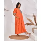 The Saffron Saga Solid Half Sleeves Pure Cotton Nighty Rust Orange - S