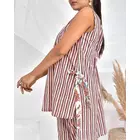 Ensemble de vêtements d'intérieur en coton rayé The Saffron Saga rose gris