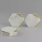 White & Black  Marble Coaster 4 Pcs Set